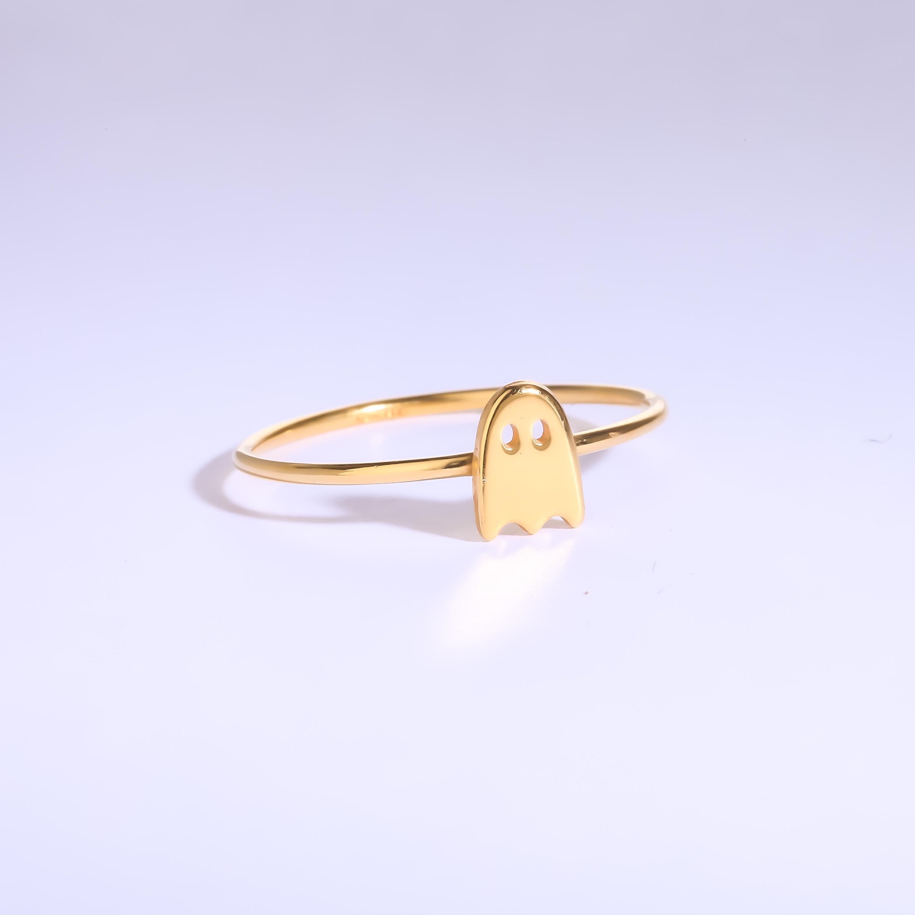 24k Gold Filled Ghost Ring: Fall Halloween Jewelry
