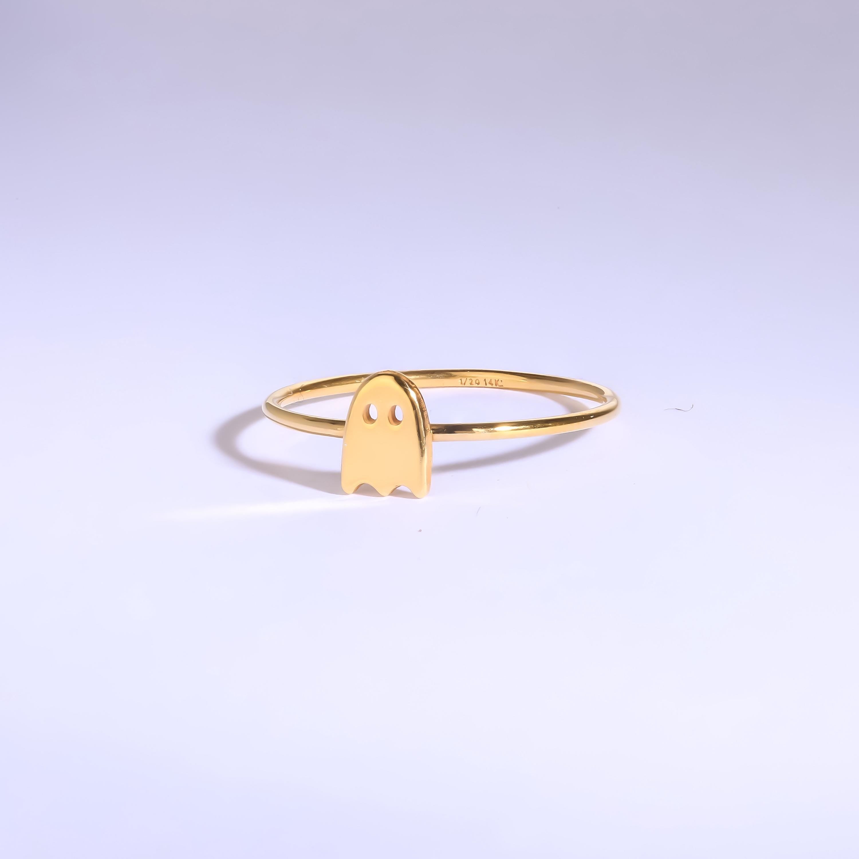 24k Gold Filled Ghost Ring: Fall Halloween Jewelry