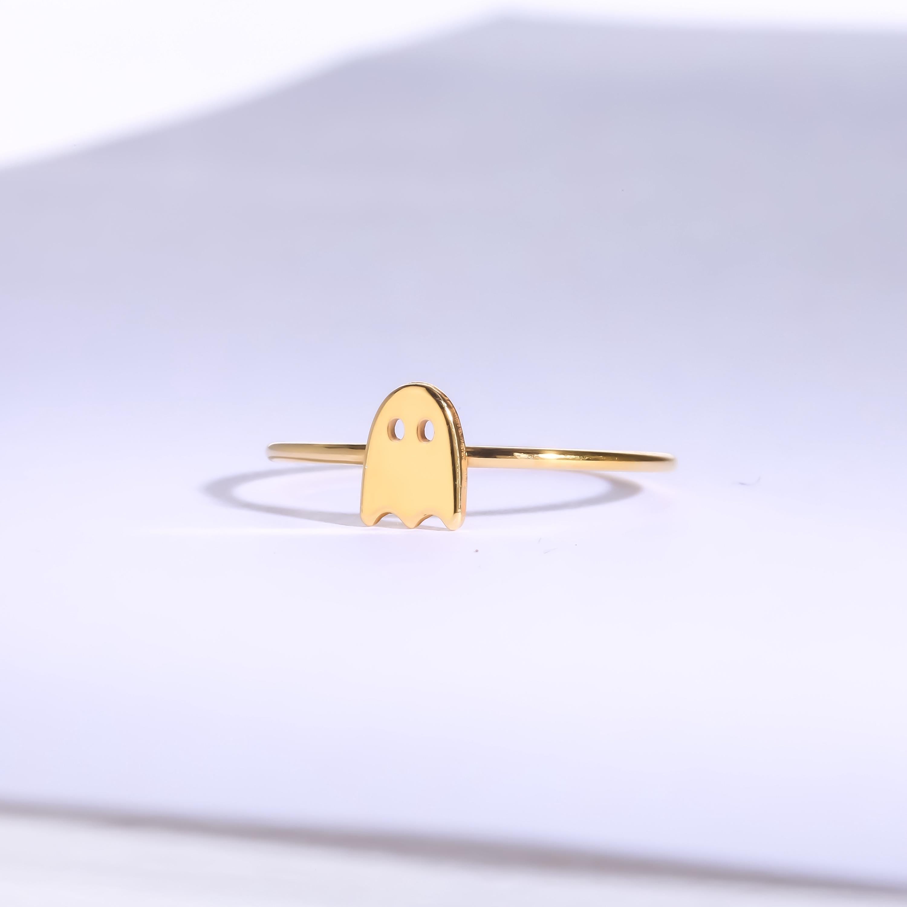 24k Gold Filled Ghost Ring: Fall Halloween Jewelry
