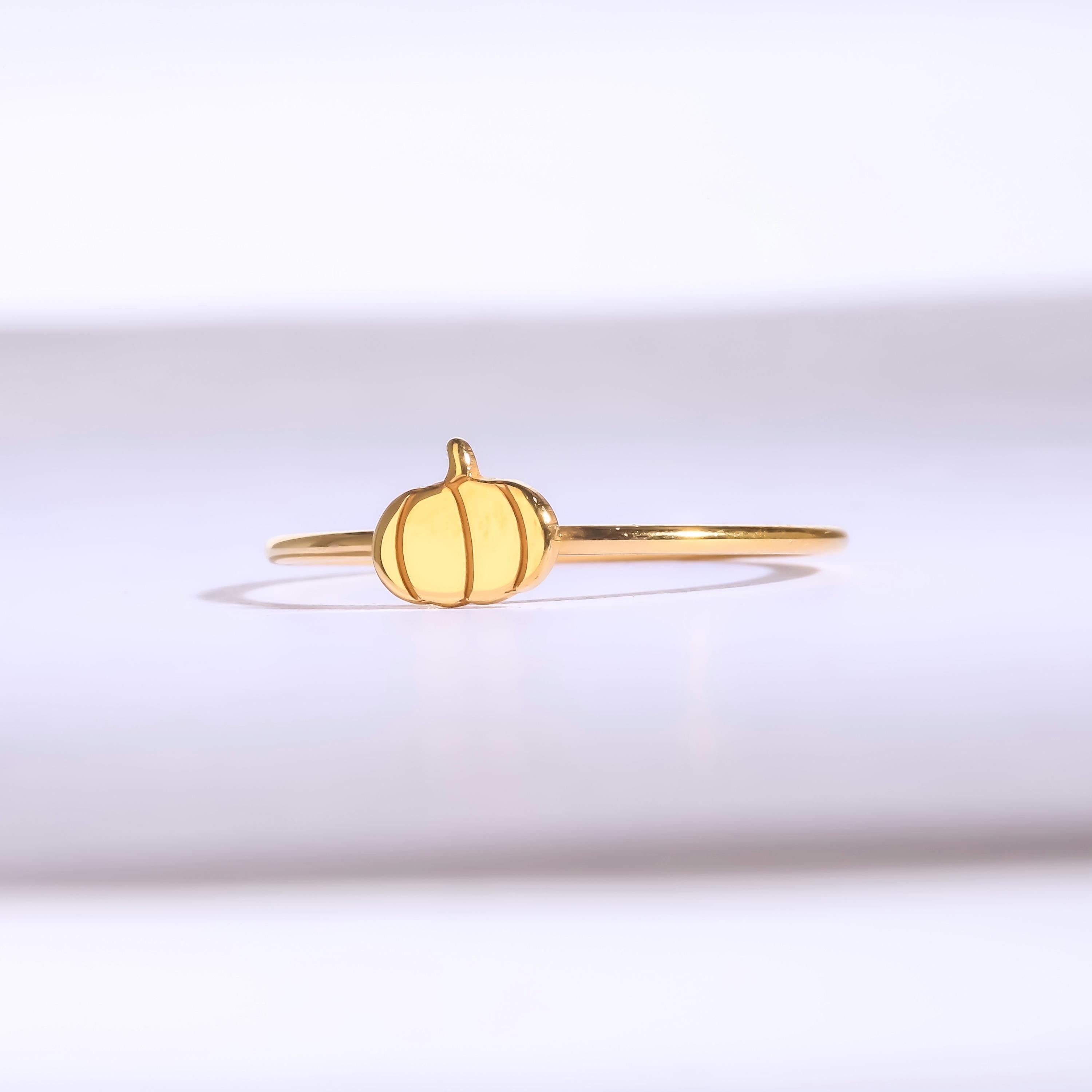24k Gold Filled Pumpkin Ring Dainty Fall Jewelry