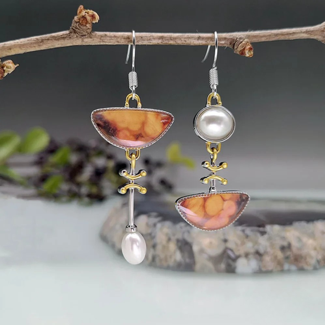 Natural Orange Earrings