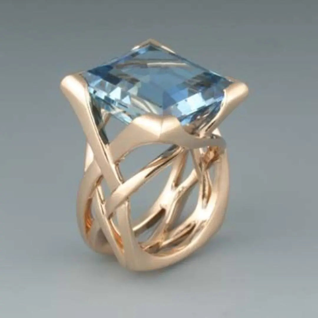 Vintage Gold Blue Ring