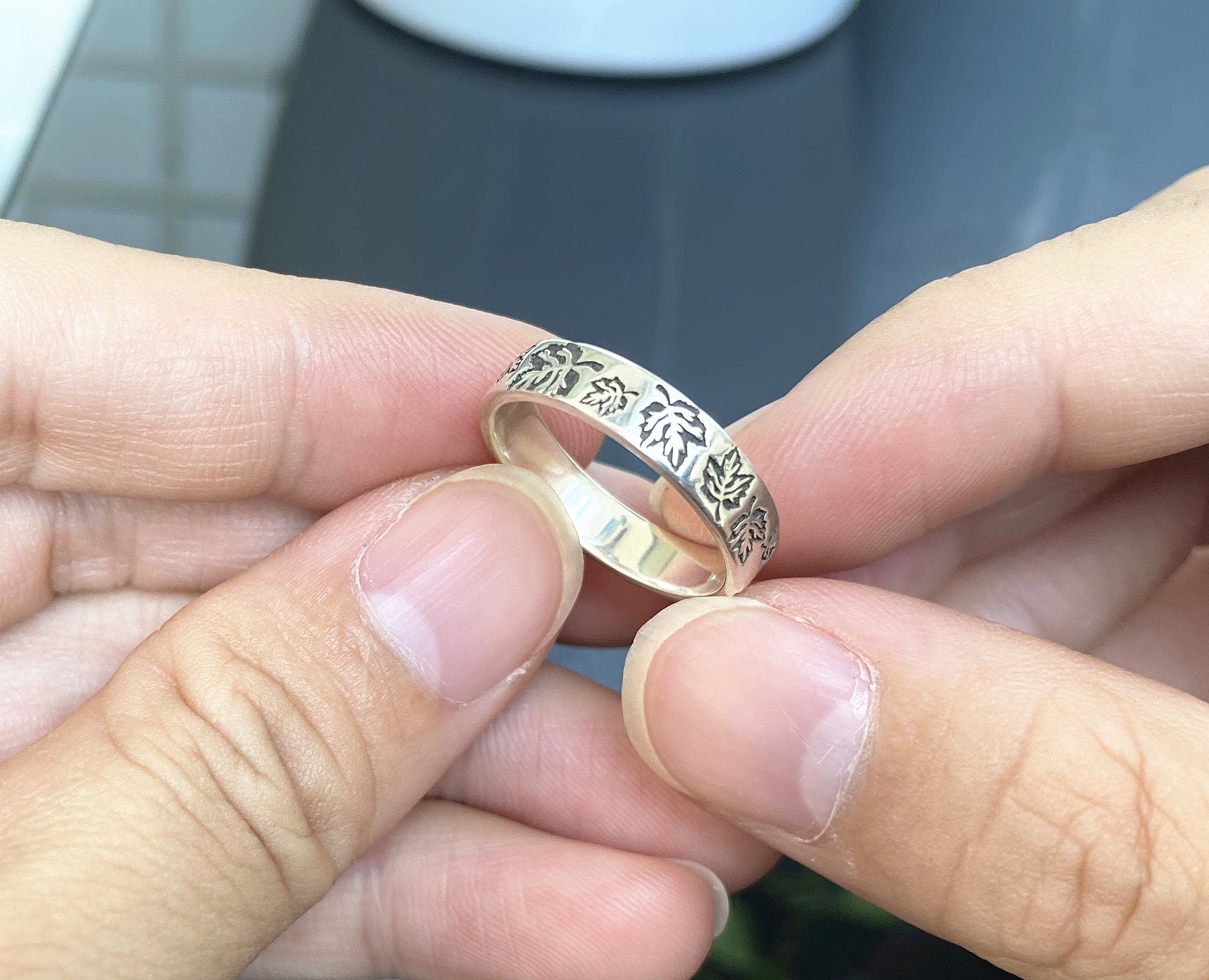 925 Silver Maple Leaves Ring