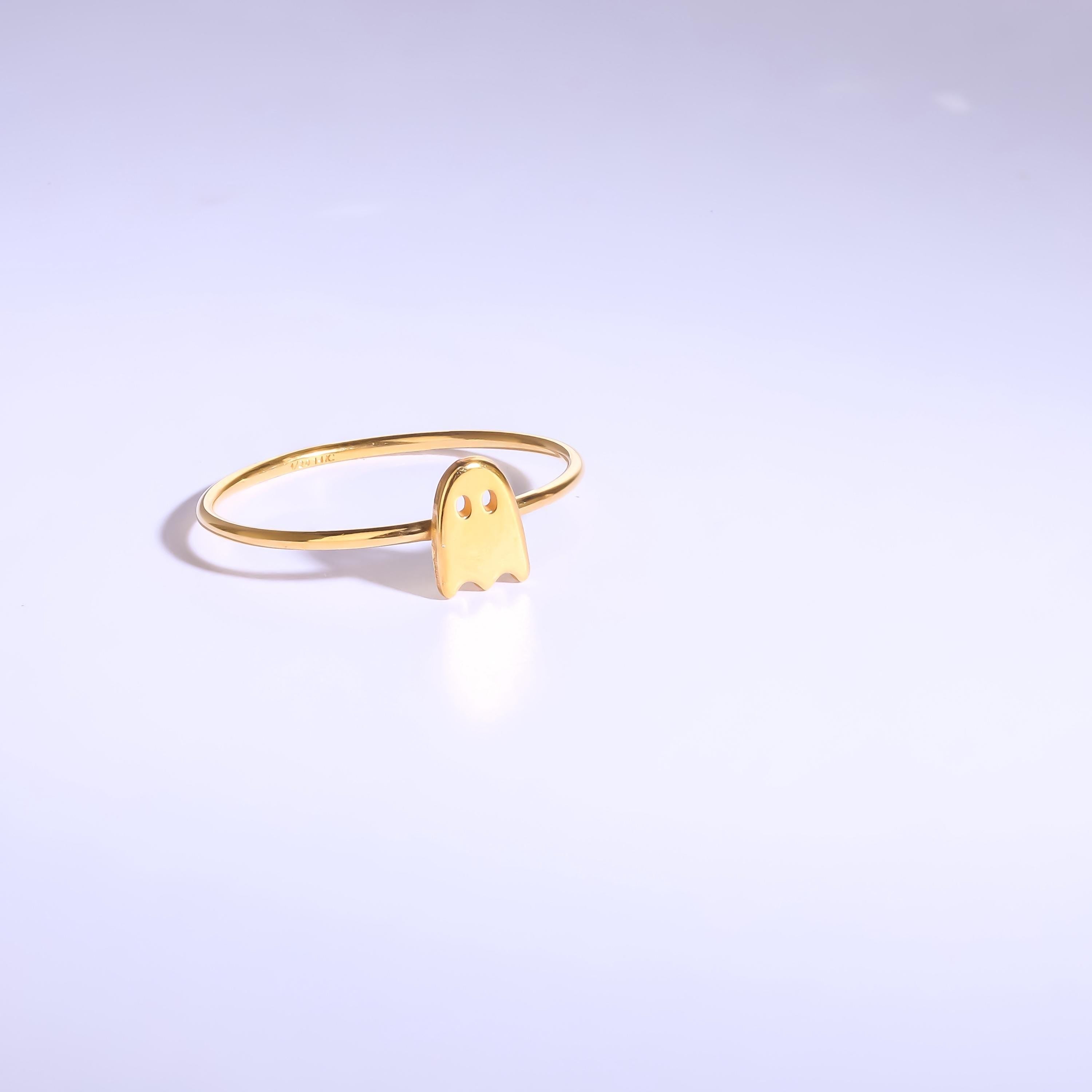 24k Gold Filled Ghost Ring: Fall Halloween Jewelry